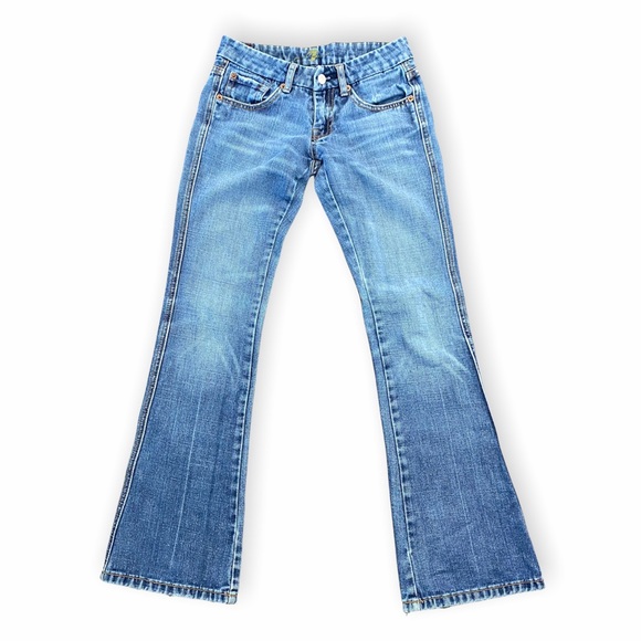 7 For All Mankind “A” Pocket Boot Cut Blue Jeans Size 24 - Picture 2 of 9